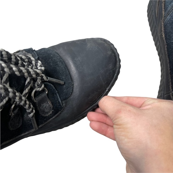 PAJAR Women's Black Leather Suede Lace Up Faux Wool Snow Winter Boots -30c 10 - Picture 14 of 14